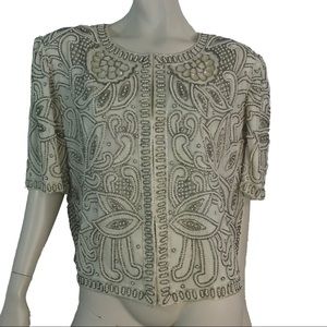 Vintage Beaded Sequin Jacket Laurence Kazar 2X